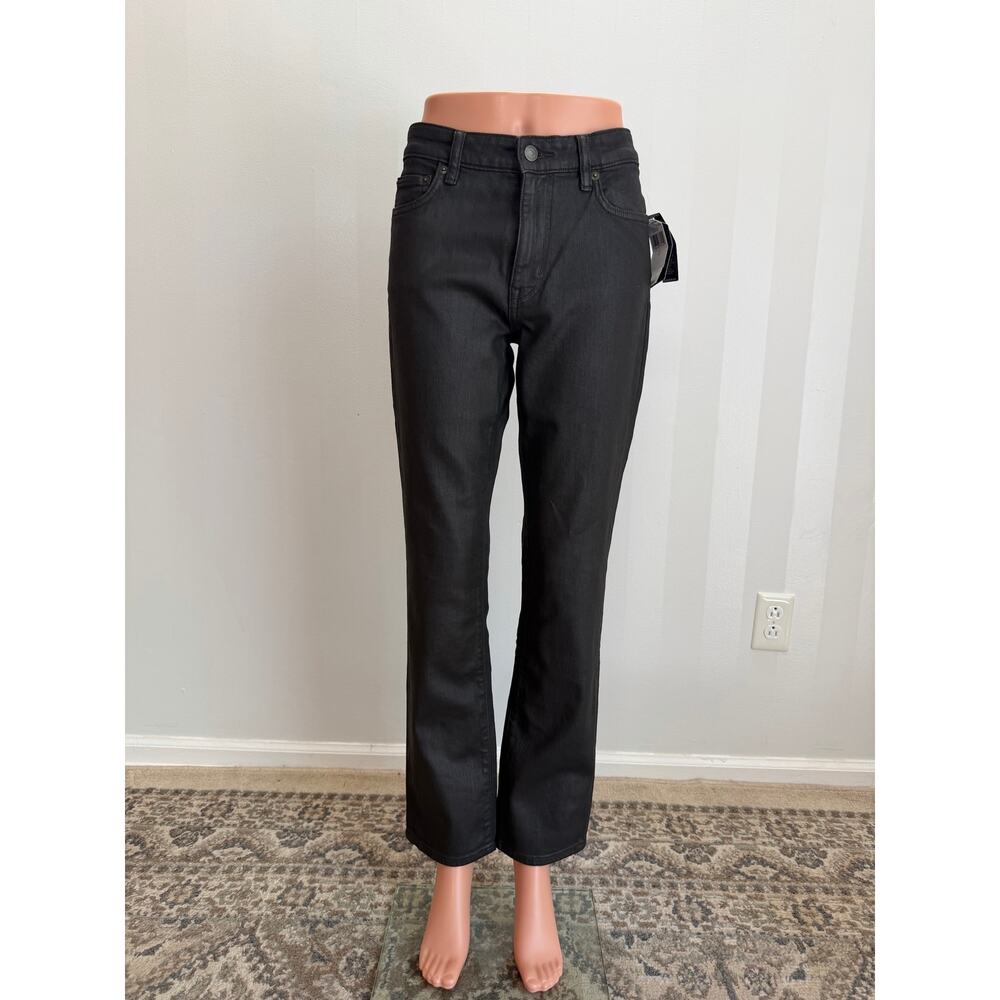 NWT Lauren Ralph Lauren Dark Brown Coated Straight Leg Jeans Sz 8